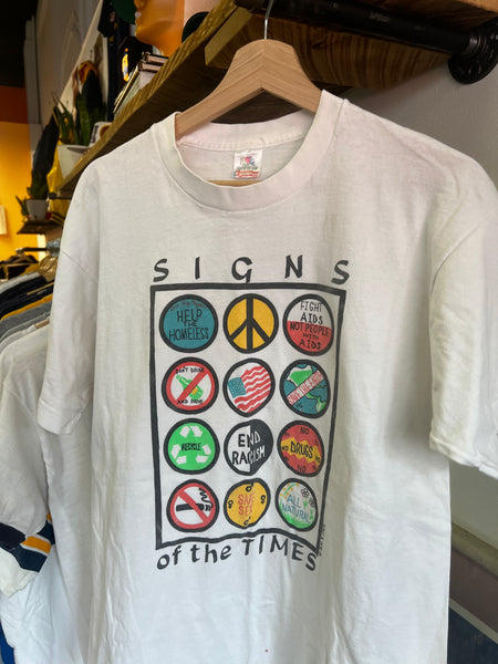 Vintage 90s Sign of the Times Political Graphic Tee