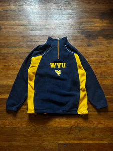 Vintage Y2K WVU Embroidered Fleece Pullover Sweatshirt